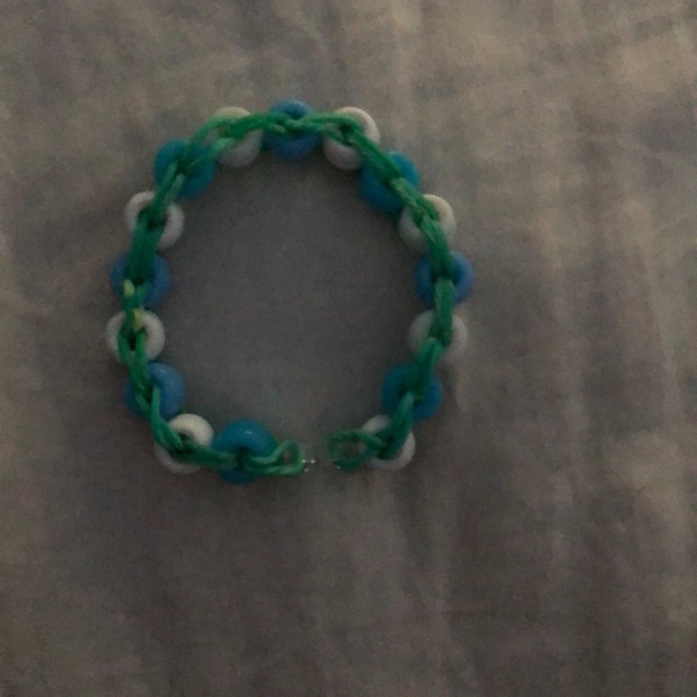Blue and white handmade bracelet with love!💙